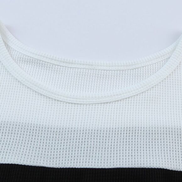 Blouse Women Boutique Colorblock Contrast Panel Flowy Leopard Ruffle Cuff Sleeve - Picture 15 of 16